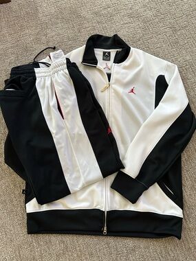 Jordan Men's White, Black & Red Performance Track Jacket